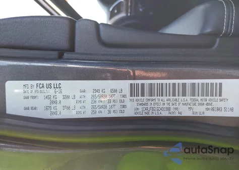 2016 Jeep Grand Cherokee Limited from USA, damaged, VIN 1C4RJFBG1GC431988